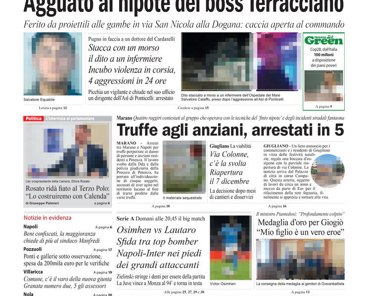 Cronache di Napoli – la prima pagina di oggi 2 dicembre 2023