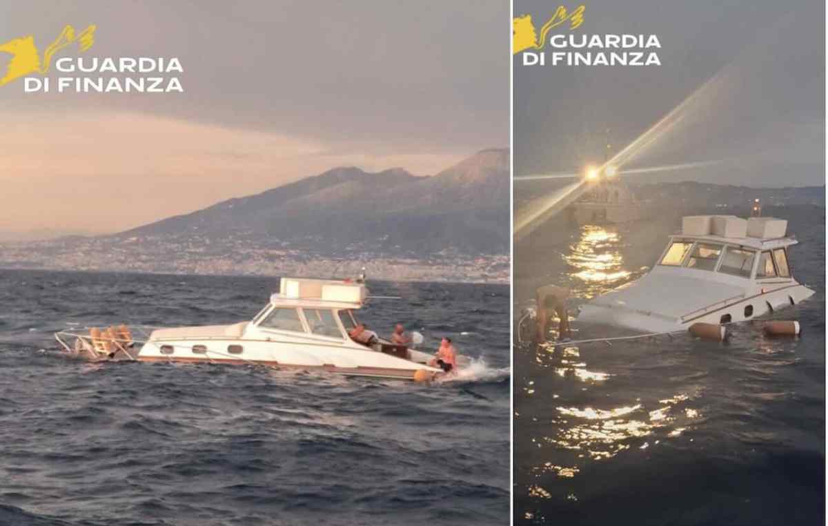 Golfo di Napoli, imbarcazione semi affondata: salvati quattro naufraghi dalla Guardia di Finanza