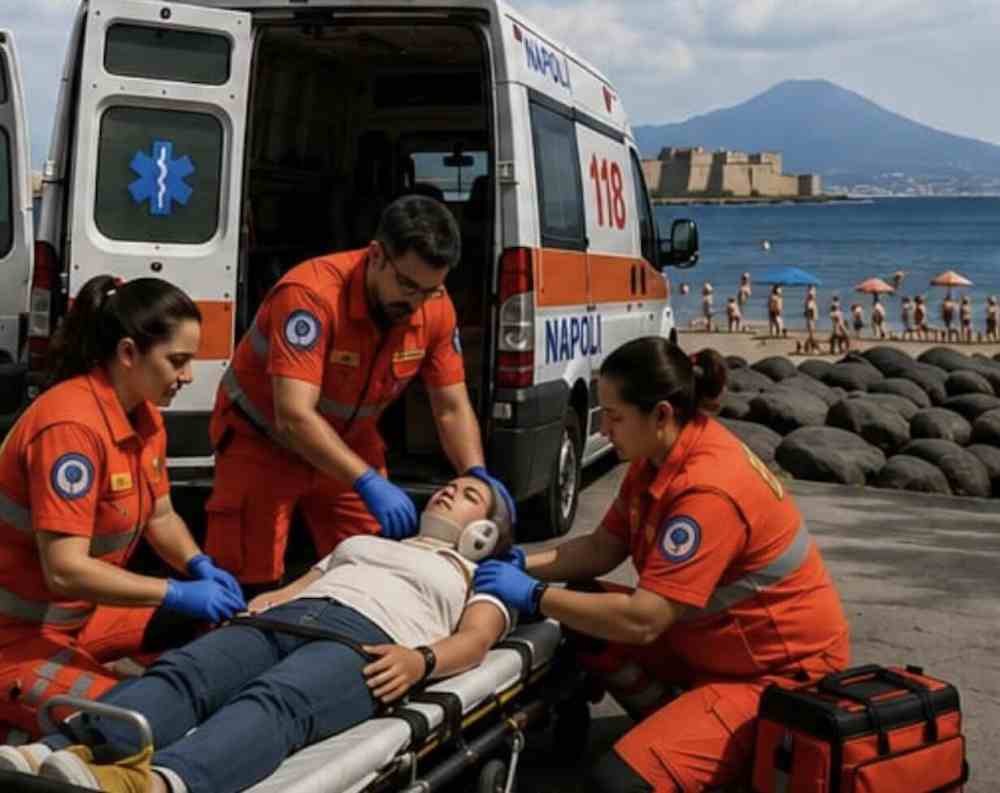 Turista salvata da ictus a Mappatella Beach: malore in spiaggia a Napoli