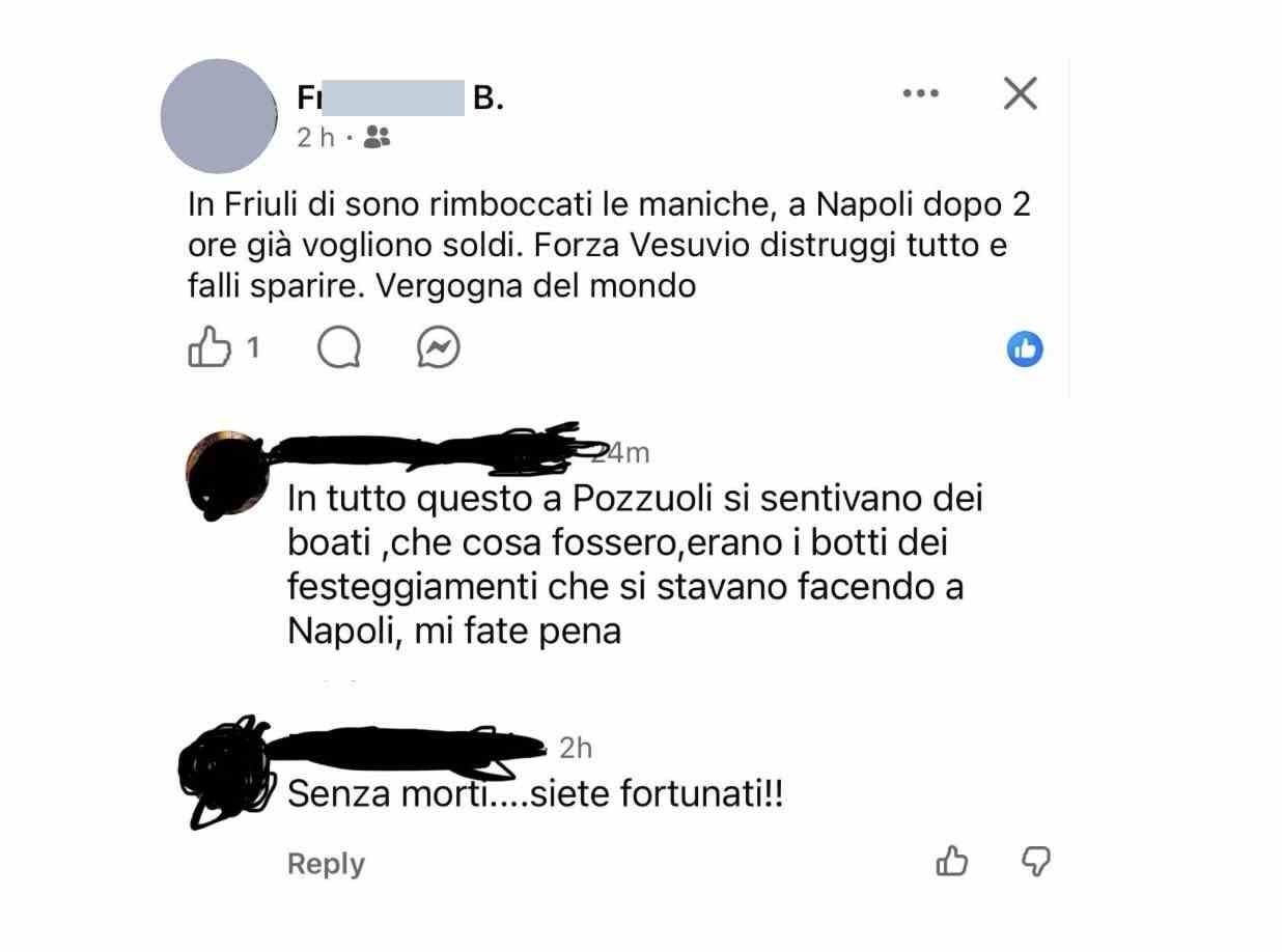 Campi Flegrei, allerta terremoto: sui social si diffonde l’odio contro Napoli