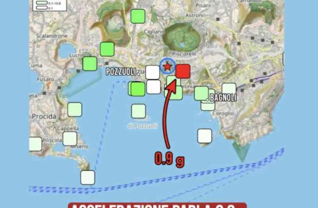 Solfatara, accelerazione del suolo fino a 0,9 g: dati tra i più elevati mai osservati